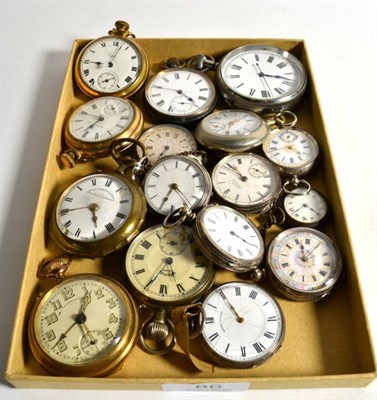 Lot 86 - Eight lady's fob watches, cases stamped 0.935 and silver hallmarks, one gun metal lady's fob watch