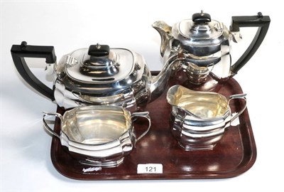 Lot 121 - A four piece silver tea service, S Blankensee, Chester 1939