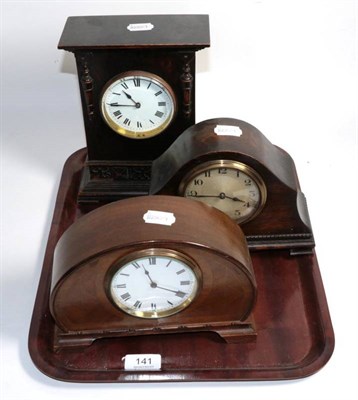 Lot 141 - Three 19th/20th century mantel clocks