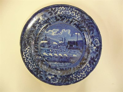 Lot 110 - An R & J Clews Warranted Staffordshire Pottery Plate, circa 1824, printed in underglaze blue...
