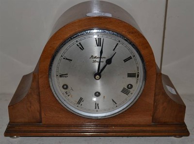 Lot 157 - A walnut veneered mantel clock