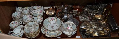 Lot 183 - A mid 19th century floral decorated teaset with coffee cups together with a quantity of silver...
