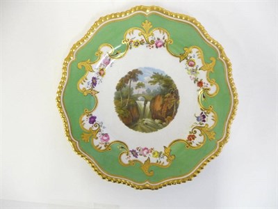 Lot 115 - A Flight Barr & Barr Worcester Porcelain Silver Shaped Plate, circa 1820, painted with a view...
