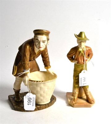 Lot 199 - A Royal Worcester figure 'Yankee' together with a Royal Worcester figure of a dwarf carrying a...