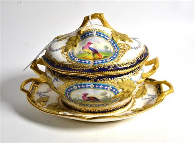 Lot 206 - A Victorian Worcester porcelain tureen, cover and stand, dated code for 1878, in the manner of...