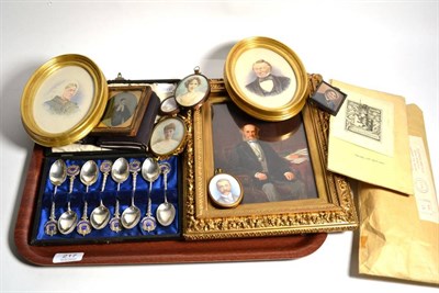 Lot 217 - A group of assorted miniatures and ephemera relating to the Simpson family of Stephen Simpson...