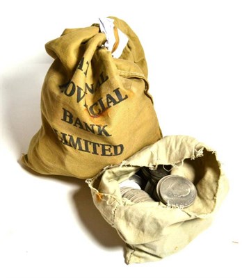 Lot 220 - A bag of 100 1965 Churchill crowns and another bag of 108 1977 silver jubilee crowns