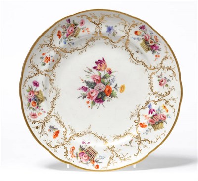 Lot 118 - A Nantgarw Porcelain Plate, circa 1820, painted by William Billingsley with a central flower...