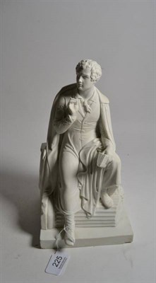 Lot 225 - A Copenhagen Parian figure of a seated Lord Byron, 25.5cm high (a.f.)