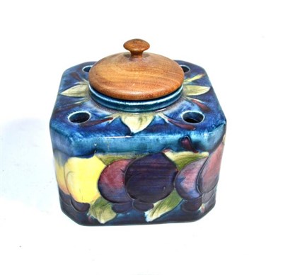 Lot 230 - A William Moorcroft Wisteria pattern inkstand