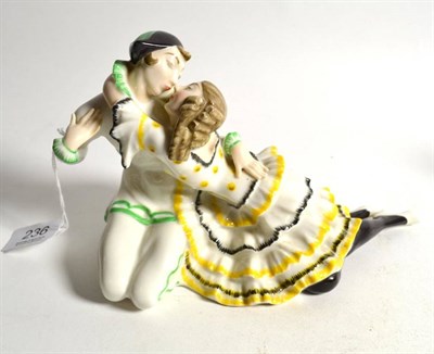 Lot 236 - A Lorenz Hutschenreuther, Selb porcelain figural group, modelled as Pierrot and Pierrette,...