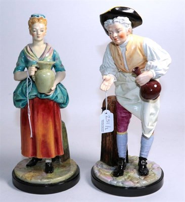 Lot 251 - A pair of Royal Worcester figures, 'The Innkeeper' and 'Innkeeper's Wife', both modelled by...