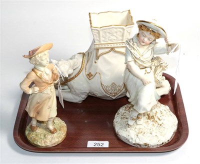 Lot 252 - A group of Royal Worcester including a recumbent camel with incised signature 'Hadley', a...