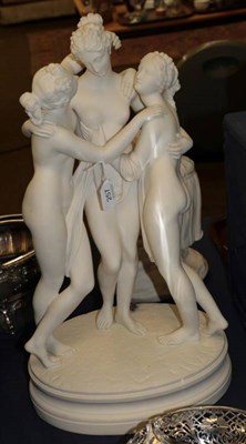 Lot 257 - A large Victorian Parian ware figural group of the Three Graces, after Canova, probably by Robinson