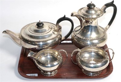 Lot 259 - A silver four piece tea service