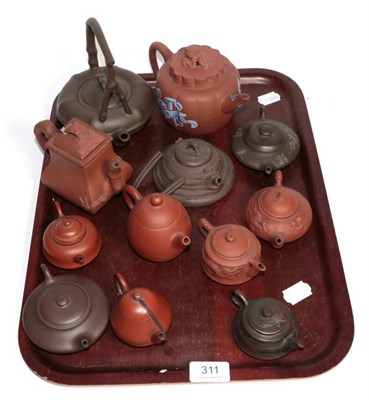 Lot 311 - A group of 20th century Chinese Yixing teapots, various sizes (12)