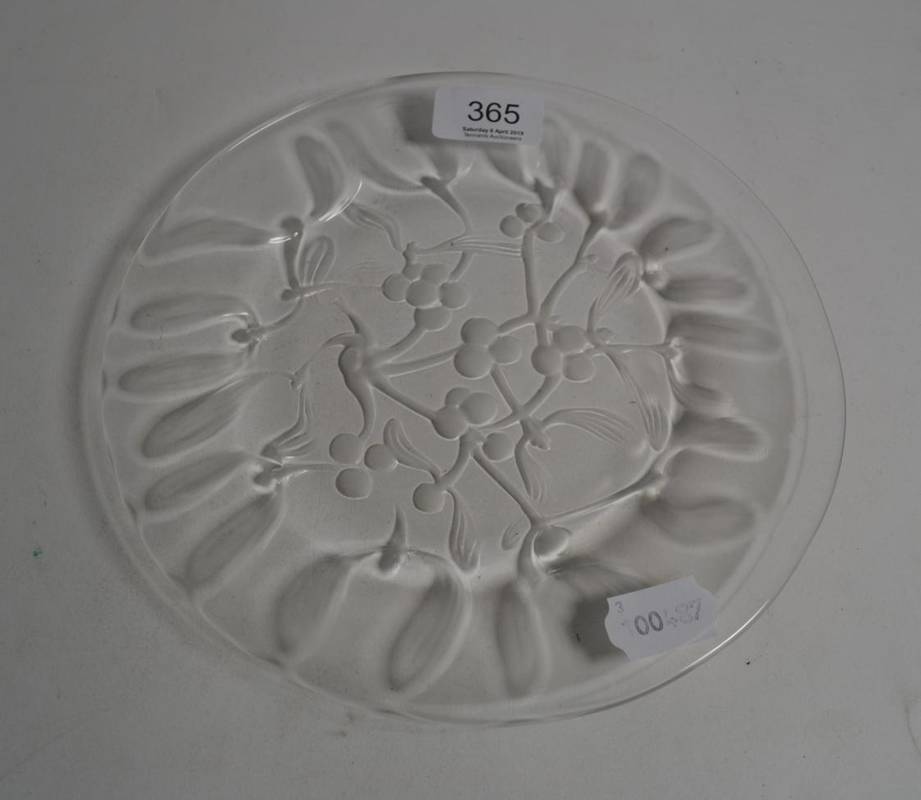 Lot 365 A Lalique glass plate decorated with
