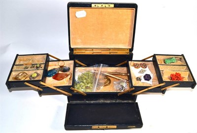 Lot 368 - A quantity of costume jewellery contained in a Mappin & Webb jewellery box; an S Mordan & Co 9...