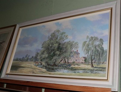 Lot 1027 - Michael Barnfather, 'The Old Mill Stamford', signed oil on canvas, 49cm by 100cm