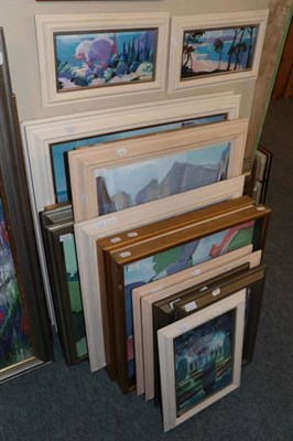 Lot 1053 - Christopher Assheton-Stones (1947-1999) A collection of abstract works, mostly pastels, framed...
