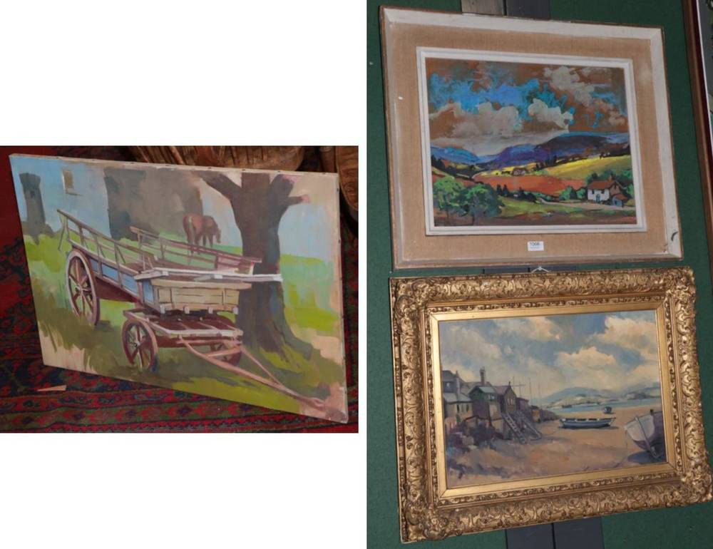 Lot 1066 - Angela Stones (1914-1995) Three landscapes, oils, framed (3)