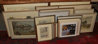 Lot 1068 - A collection of 20th century watercolours, including works by Dorothy Bradshaw, Jack Merriott...