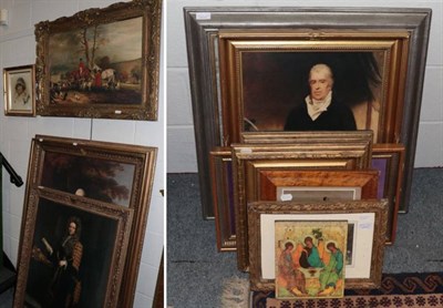 Lot 1072 - A collection of framed modern printed portrait copies, mostly Assheton-Stones family, including...