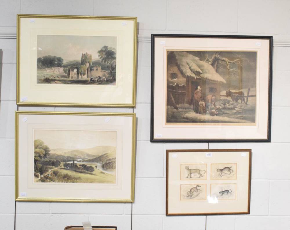 Lot 1081 - William Richardson, ''Sawley Abbey'', lithograph, circa 1850; together with another by the same...