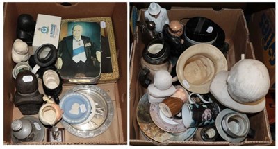 Lot 1126 - A collection of Winston Churchill memorabilia including Royal Doulton character jugs (two boxes)