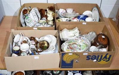 Lot 1144 - Quantity of assorted decorative ceramics including Paragon mottoware, Spode, Maling, records...