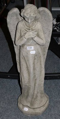 Lot 1180 - A composition garden statue as an angel, 82cm high