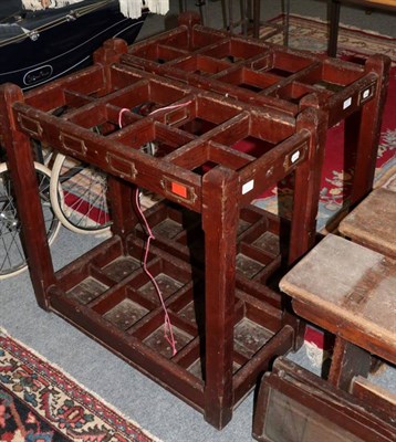 Lot 1207 - Pair of early 20th century oak umbrella/stick stand