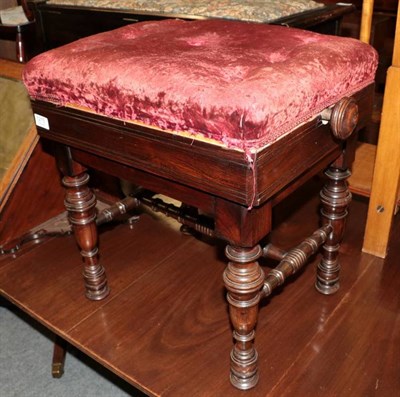 Lot 1215 - A late Victorian rosewood adjustable piano stool