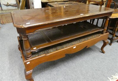 Lot 1217 - Reproduction Chinese marble topped coffee table; and another coffee table