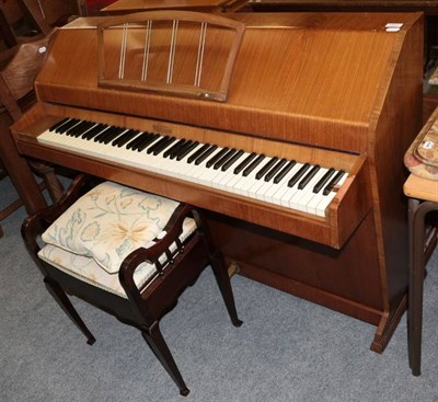 Lot 1221 - An Evestaffe 1930s walnut cased mini overstrung piano, 140cm by 52cm by 98cm; and an early 20th...