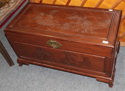 Lot 1225 - A carved camphor chest