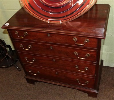 Lot 1260 - A George III style mahogany four drawer straight fronted chest, 81cm by 44cm by 79cm