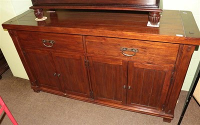 Lot 1277 - A modern hardwood sideboard with two drawers and four cupboard doors