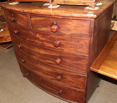 Lot 1302 - A mahogany six drawer bow fronted chest, circa 1820/30