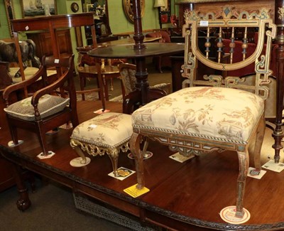 Lot 1307 - A Georgian mahogany child's chair; a 19th century painted low chair; and a gilt painted metal...