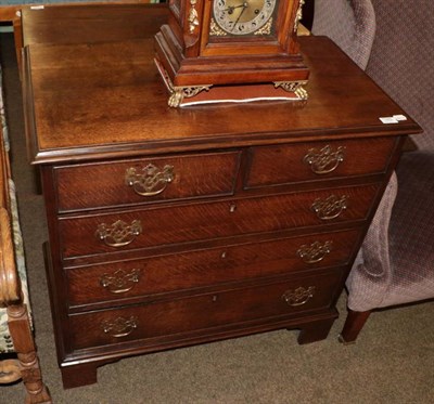 Lot 1325 - A George III style oak five drawer straight fronted chest of drawers, 82.5cm by 46cm by 81cm