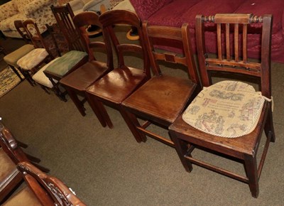 Lot 1332 - Eight assorted dining chairs comprising two George III examples; a pair of 20th century...