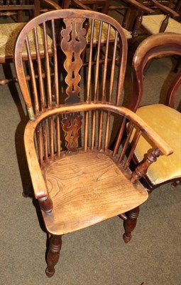 Lot 1342 - A 19th century elm, ash and yew Windsor chair