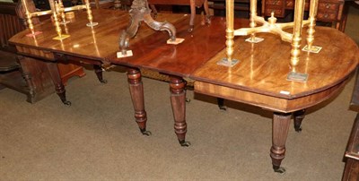 Lot 1350 - An early 19th century mahogany telescopic action dining table, in the manner of Gillows, comprising