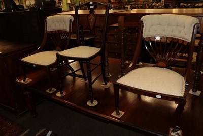 Lot 1372 - Two parlour chairs together with a bedroom chair (3)