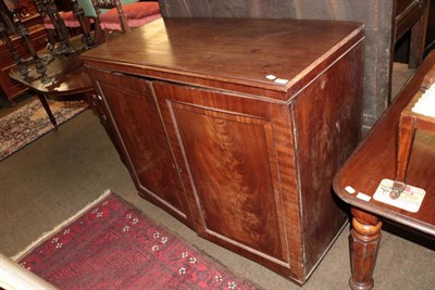 Lot 1373 - A late George III mahogany cupboard (the upper section from a linen chest)