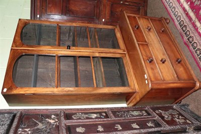 Lot 1379 - A Victorian rosewood bookcase top and a Victorian mahogany four drawer chest (2)