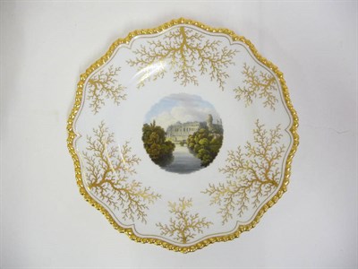 Lot 174 - A Flight, Barr & Barr Worcester Porcelain Plate, circa 1820, painted with a view of Warwick Castle