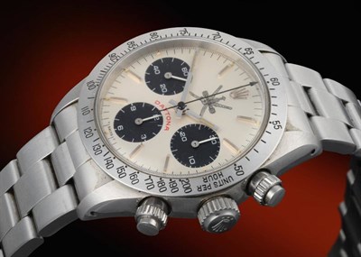 Lot 224 - A Fine and Rare Stainless Steel Chronograph Wristwatch with the White ''Khanjar'' National...