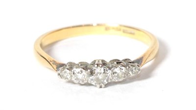 Lot 170 - A diamond five stone ring, finger size V